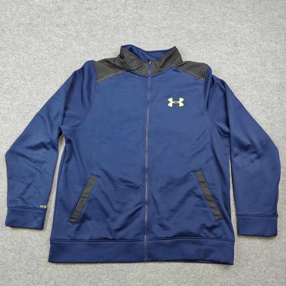 Under Armour Jacket Mens XL Blue ColdGear Full Zip Lined Thermal Storm